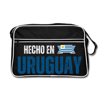 Fabriqué en Uruguay, fierté uruguayenne - Sac Retro - noir/blanc - Devant