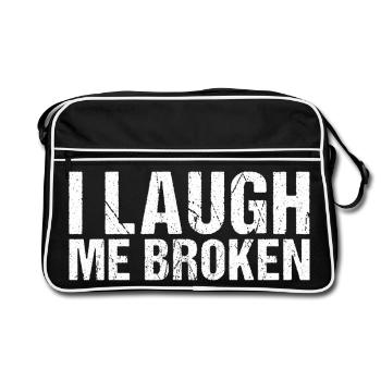 I Laugh me broken denglish - Retro Bag - black/white - Front