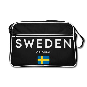 Drapeau de la Suède, fierté suédoise - Sac Retro - noir/blanc - Devant