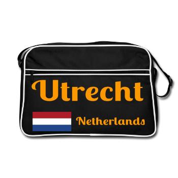 Utrecht, Netherlands- Stylish prints - Retro Bag - black/white - Front