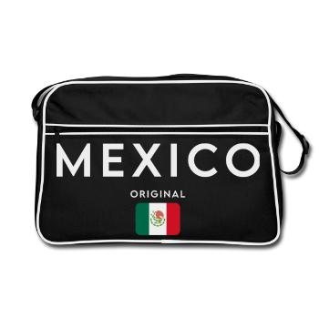 Flag of Mexico, Mexican pride - Retro Bag - black/white - Front
