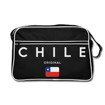 Drapeau du Chili, fierté chilienne - Sac Retro - noir/blanc - Devant