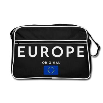 Drapeau de l’Europe, fierté européenne - Sac Retro - noir/blanc - Devant