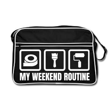 Ma routine du week-end - Sac Retro - noir/blanc - Devant