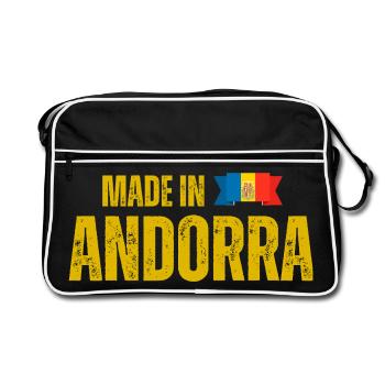 Made in Andorra, Andorran pride - Retro Bag - black/white - Front
