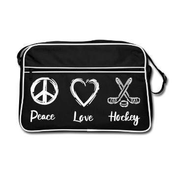 Peace Love Hockey - Sac Retro - noir/blanc - Devant