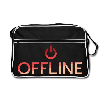 offline lettering - red off button - Retro Bag - black/white - Front