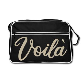 Voila Handlettered Script Design - Retro Bag - black/white - Front