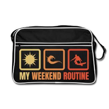 Routine du week-end de surf - Sac Retro - noir/blanc - Devant