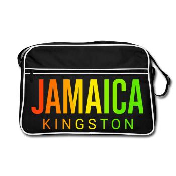 Jamaica Kingston - Retro Tasche - Schwarz/Weiß - Vorne