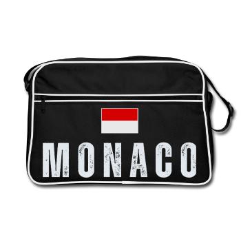 Monaco flag, Monegasque pride - Retro Bag - black/white - Front