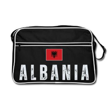Drapeau albanais, fierté albanaise - Sac Retro - noir/blanc - Devant