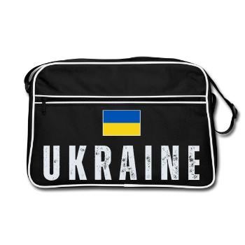 Drapeau ukrainien, fierté ukrainienne - Sac Retro - noir/blanc - Devant