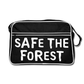 protéger la forêt - Amour de la forêt et conservation de la nature Logo - Sac Retro - noir/blanc - Devant