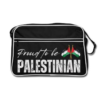 Fier Palestinien, j’adore la Palestine - Sac Retro - noir/blanc - Devant