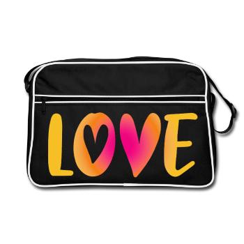 Amour Coeur Amour Mariage Écriture Mariage Mariage Mariage - Sac Retro - noir/blanc - Devant