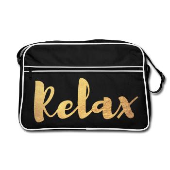 Yoga Relax Or Écriture Méditation Exclusive om - Sac Retro - noir/blanc - Devant
