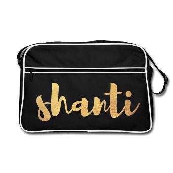 Shanti Gold Tranquillité Yoga Paix om Namaste Bouddhisme - Sac Retro - noir/blanc - Devant