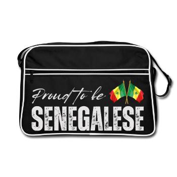 Senegalese pride, made in Senegal - Retro Bag - black/white - Front