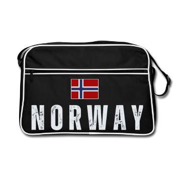 Norwegian flag, Norwegian patriot - Retro Bag - black/white - Front
