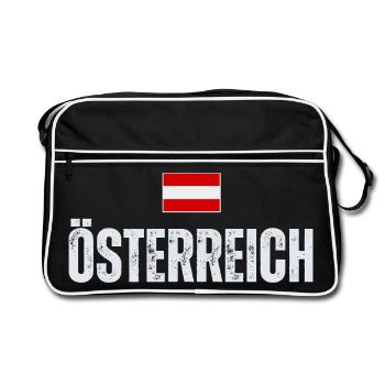 Austrian flag, Austrian patriot - Retro Bag - black/white - Front