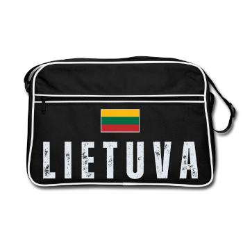 Drapeau de la Lituanie, patriote lituanien - Sac Retro - noir/blanc - Devant