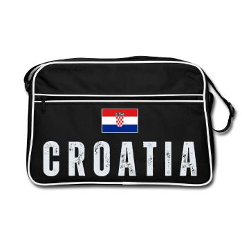 Drapeau croate, j’adore la Croatie - Sac Retro - noir/blanc - Devant