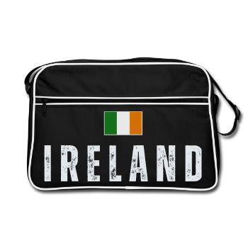 Drapeau de l’Irlande, Irish Pride - Sac Retro - noir/blanc - Devant
