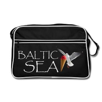 Baltic Sea Baltic Sea Funny Seagull Maritime - Retro Bag - black/white - Front