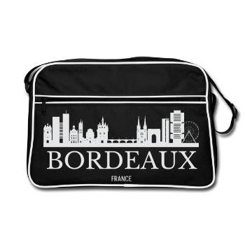 Silhouette de Bordeaux, Bordeaux France - Sac Retro - noir/blanc - Devant
