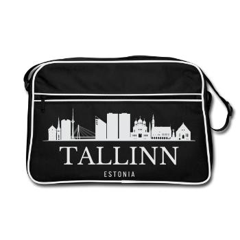 Tallinn Skyline, Tallinn Estonia - Retro Bag - black/white - Front