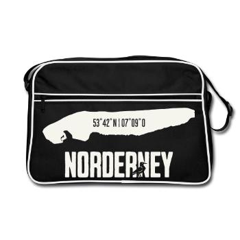 Norderney | Île avec coordonnées - Sac Retro - noir/blanc - Devant