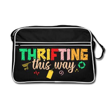 Thrift Shopper Thrifting This Way Thrift Store - Retro Bag - black/white - Front