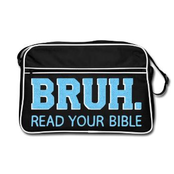 Bruh Bible Shirt – Lis la Bible - Sac Retro - noir/blanc - Devant