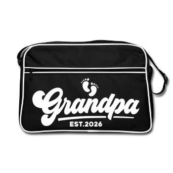 Grand-père 2026 - Grand-père fier - Idée de cadeau - Sac Retro - noir/blanc - Devant