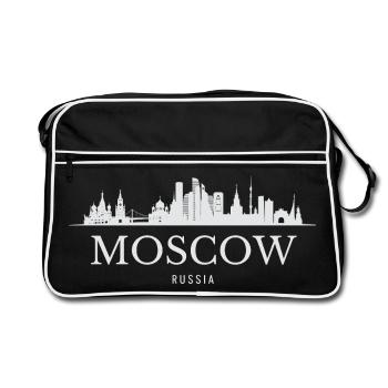 Moscow skyline, Moscow Russia - Retro Bag - black/white - Front