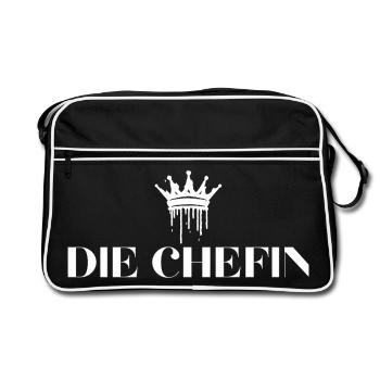 Die Chefin Krone Chefin Geschenke - Retro Bag - black/white - Front