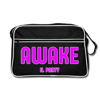 Awake Party Neon Pink - Retro Bag - black/white - Front