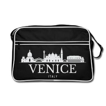 Venise, Italie, silhouette de Venise - Sac Retro - noir/blanc - Devant