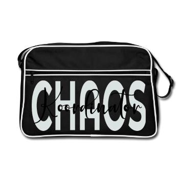 Papa coordinateur du chaos - Sac Retro - noir/blanc - Devant