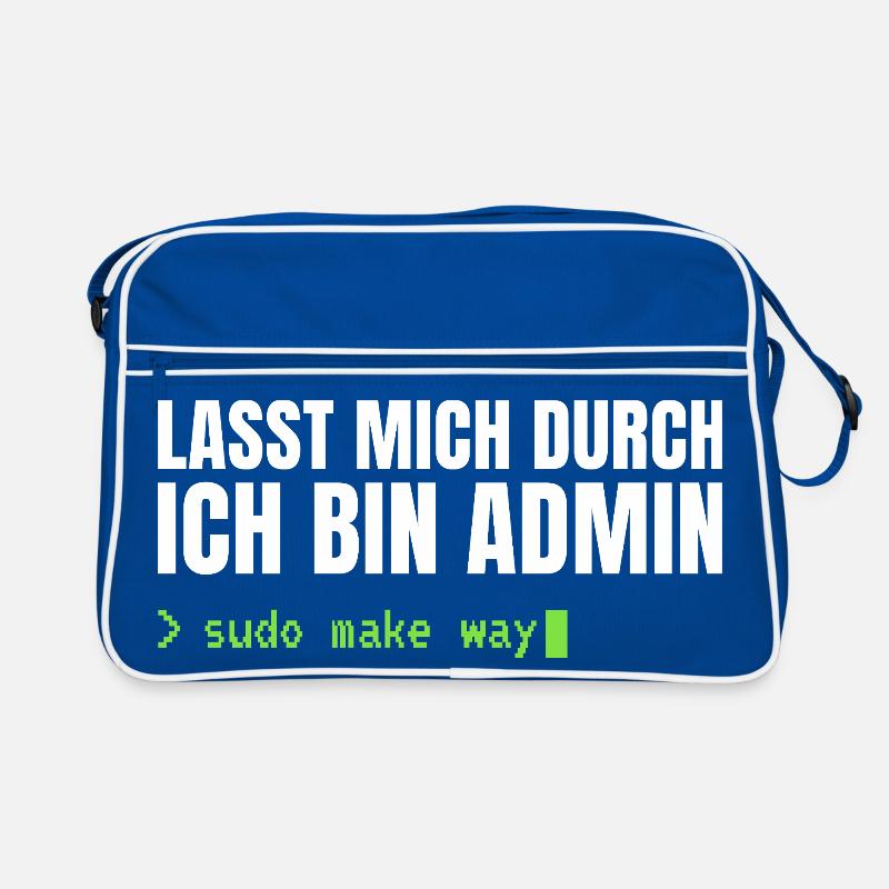 Lasst mich durch, ich bin Admin – Sudo Make Way Retro Tasche