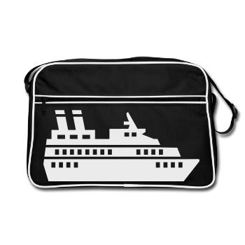 Navire de croisière Silhouette de croisière - Sac Retro - noir/blanc - Devant