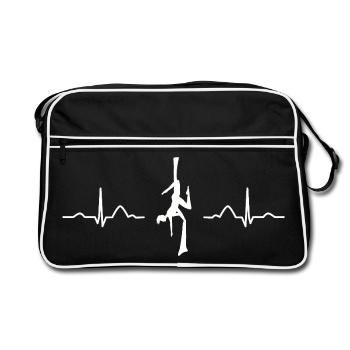 Vertikaltuch Heartbeat Luftakrobatik Aerial Silk - Retro Tasche - Schwarz/Weiß - Vorne