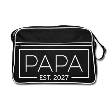 Papa est. 2027 Dad-to-be 2027 - Retro Bag - black/white - Front