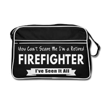 Feuerwehrmann im Ruhestand - Retro Tasche - Schwarz/Weiß - Vorne