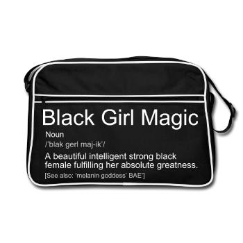 Black Girl Magic Smart Strong Female Definition - Retro Tasche - Schwarz/Weiß - Vorne