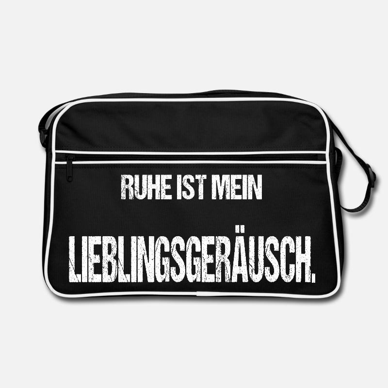 Ruhe ist mein Lieblingsgeräusch Lustiger Spruch Retro Tasche