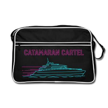 Synthwave Catamaran Cartel - Retro Bag - black/white - Front