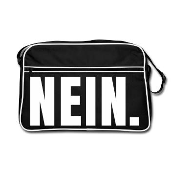 NEIN. | Klares Statement in Typografie - Retro Tasche - Schwarz/Weiß - Vorne