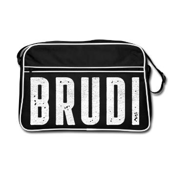 Brudi Frère Brate Bratan Bro - Sac Retro - noir/blanc - Devant